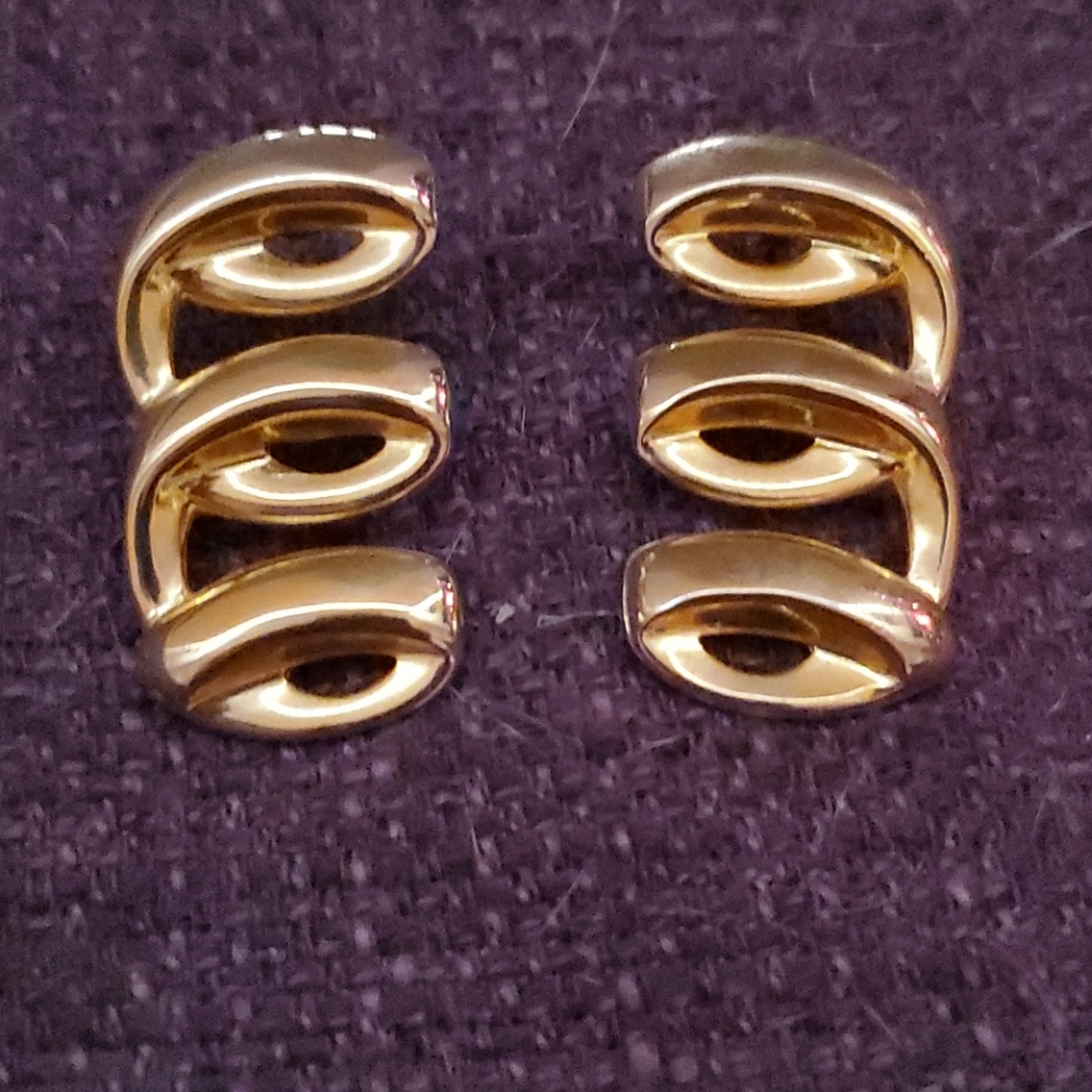 Gold Metal 1.5" Swirl Pierce Earrings